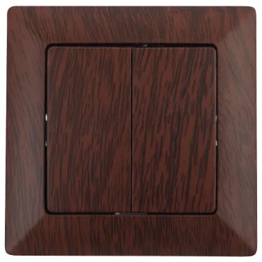 Выключатель Intro Solo 4-104-10 двухклавишный 10А-250В, IP20, СУ, венге