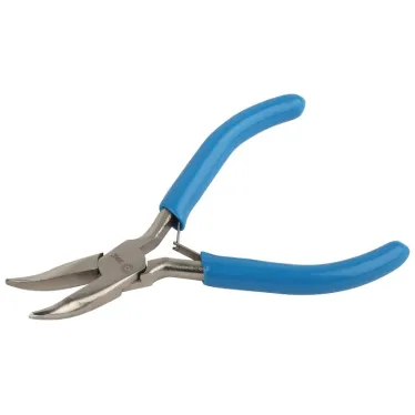 Тонкогубцы 120 мм мини с изогнутым носом обливные рукоятки