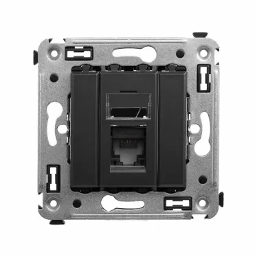 Avanti Компьютерная розетка RJ-45 в стену, кат.6 одинарная,, Черный матовый