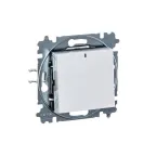 Выключатель одноклавишный с подсветкой Levit белый / ледяной