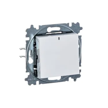 Выключатель одноклавишный с подсветкой Levit белый / ледяной