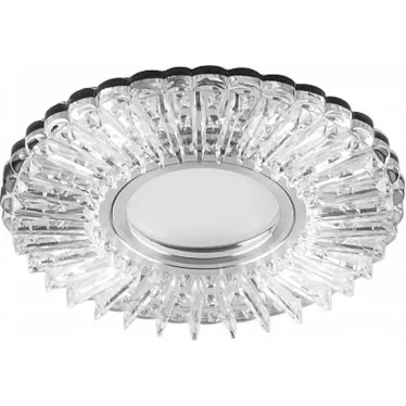 Светильник ИВО-50w G5.3 со светодиодной подсветкой 4000К хром с прозрачным стеклом