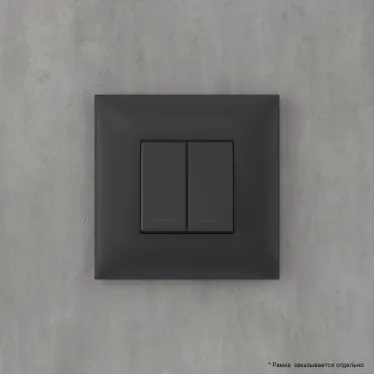 Avanti Кнопка двухклавишная в стену, , Черный матовый