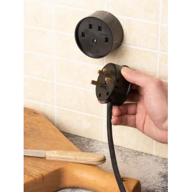 Разъем РШ-ВШ 32А 380В 3P+PE(ОУ) карболитовый черный Simple