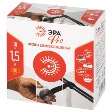 Изолента PRO PROMAS38 Мастика электроизоляционная, 38мм х 1,5м, 3мм черная