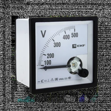 Вольтметр VM-A721 аналоговый на панель 72х72 (квадратный вырез) 500В прямое подключение PROxima