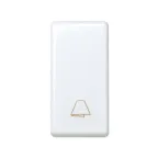 Кнопка клавишная звонок узкая, 10А 250В, S27 белый