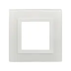 Рамка из натурального стекла, ''Avanti'', белая, 2 модуля