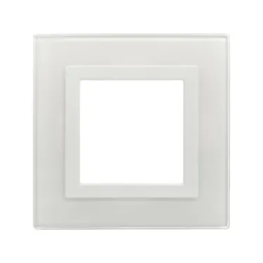 Рамка из натурального стекла, ''Avanti'', белая, 2 модуля