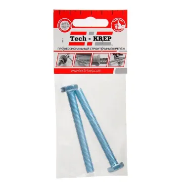 Болт DIN933 М10х100 шестигранная голова полная резьба оцинкованный (2 шт)