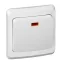 ЭТЮД Переключатель одноклавишный скрытый с подсветкой белый сх.6