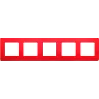 ETIKA Рамка 5 постов красная