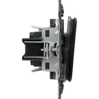 Valena ALLURE Выключатель двухклавишный 10А 250В с лицевой панелью Безвинтовые зажимы Антрацит