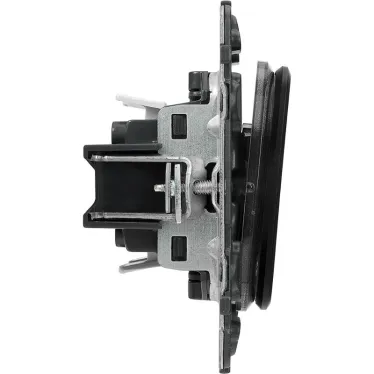 Valena ALLURE Выключатель двухклавишный 10А 250В с лицевой панелью Безвинтовые зажимы Антрацит