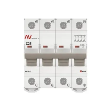 Выключатель автоматический AV-6 DC 4P 25A (C) 6kA AVERES