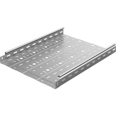 Металлический лоток перфорированный 400х50х3000, толщина 1,0 мм, Сендзимир цинк