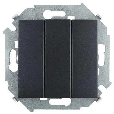 Выключатель трехклавишный выключатель 10AX 250В цвета графит S15