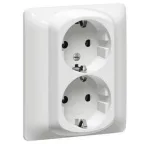 Galea Life Розетка двойная с заземлением white