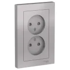 ATLASDESIGN розетка двойная, без заземления, со шторками, 16А, в сборе, алюминий