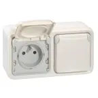 Двухместная монтажная коробка - Программа Plexo - белый - 2 поста - горизонтальная установка