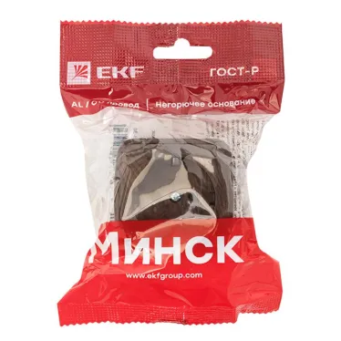 Розетка 1-местная ОП Минск 16А с заземлением темное дерево