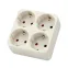 Четверник электрический 16 А с заземлением белый