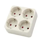 Четверник электрический 16 А с заземлением белый