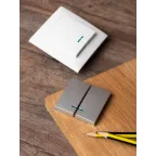 Валенсия лицевая панель выключателя 2-кл. с индикатором 10А сталь