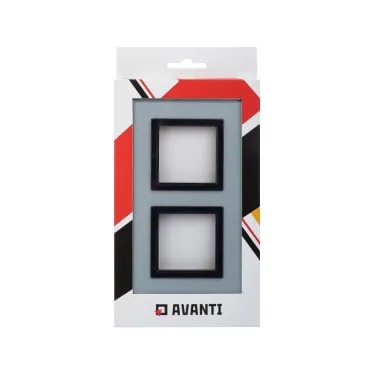 Рамка из натурального стекла, ''Avanti'', светло-серая, 4 модуля