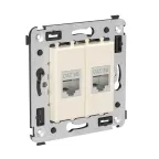 Avanti Компьютерная розетка RJ-45 без шторки в стену кат.5e двойная экранированная Ванильная дымка