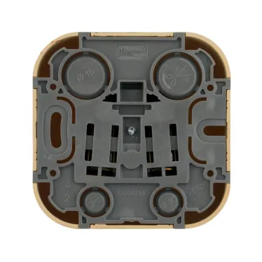 Quteo Розетка с заземлением со шторками дерево наружная