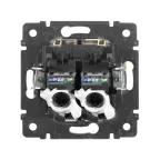 VALENA Розетка компьютерная RJ45х2 в рамку категория 5е слоновая кость