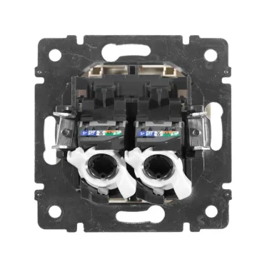 VALENA Розетка компьютерная RJ45х2 в рамку категория 5е слоновая кость