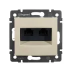 VALENA Розетка компьютерная RJ45х2 в рамку категория 5е слоновая кость