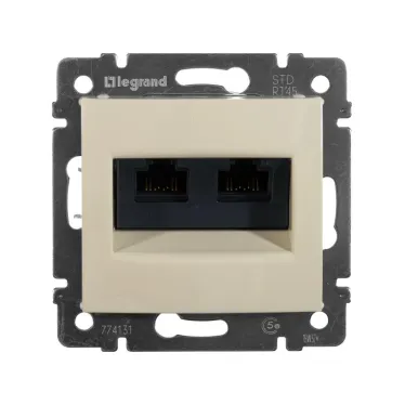 VALENA Розетка компьютерная RJ45х2 в рамку категория 5е слоновая кость