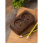 Розетка 2-местная ОП Минск 10А без заземления темное дерево