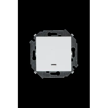 Выключатель одноклавишный, с подсветкой, 16А 250В винтовой зажим, белый