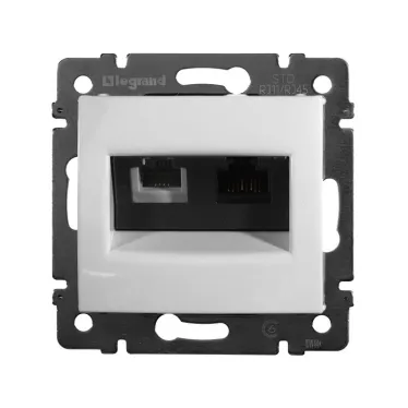 VALENA Розетка телефон/компьютер RJ11+RJ45 в рамку категория 5е белая