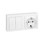 Рамка на 2 поста горизонтальная 75х146 мм, S73L, белый