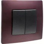 ETIKA Выключатель двухклавишный автоматические клеммы 10 AX 250 В антрацит