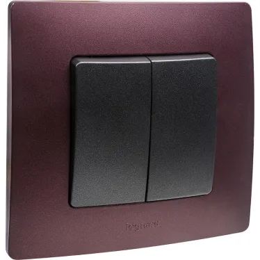 ETIKA Выключатель двухклавишный автоматические клеммы 10 AX 250 В антрацит