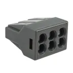 Экспресс-клемма с пастой СМК 773-306, 6-проводная до 2,5 кв мм, серая 50шт, REXANT