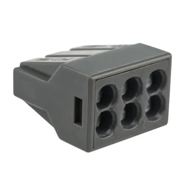 Экспресс-клемма с пастой СМК 773-306, 6-проводная до 2,5 кв мм, серая 50шт, REXANT