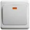 ЭТЮД Переключатель одноклавишный скрытый с подсветкой белый сх.6