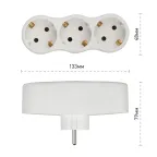 Разветвитель электрический SPx-3e-W на 3 розетки с заземлением 16А белый