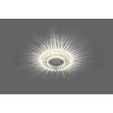 Светильник ИВО-50w G5.3 со светодиодной подсветкой 4000К хром с прозрачным стеклом