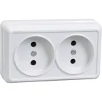 Розетка двойная без заземления со шторками 10А