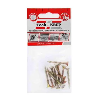 Шуруп универсальный 4,5х40 потайная головка, остроконечный, желтопассивированный (11шт) - пакет