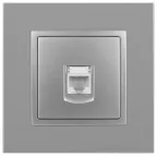 Розетка RJ45, Эра Elegance, алюминий, 14-3107-03