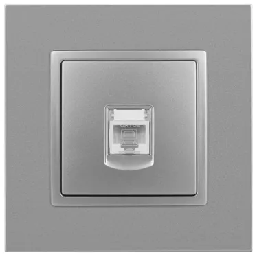 Розетка RJ45, Эра Elegance, алюминий, 14-3107-03